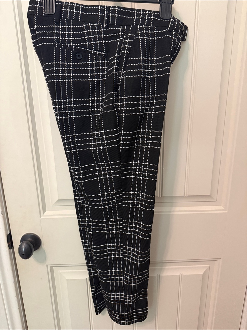 Boohoo Black & White Plaid Men's Trousers